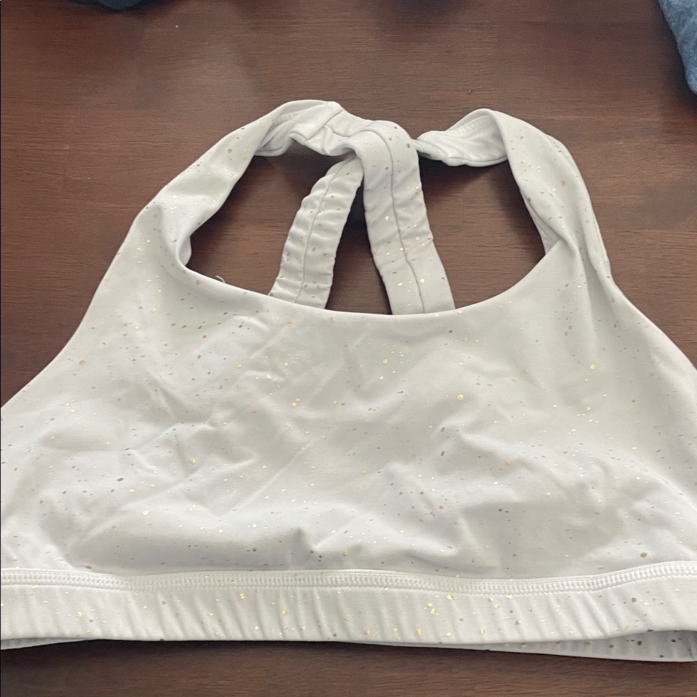 Born Primitive White and Gold Sports Bra